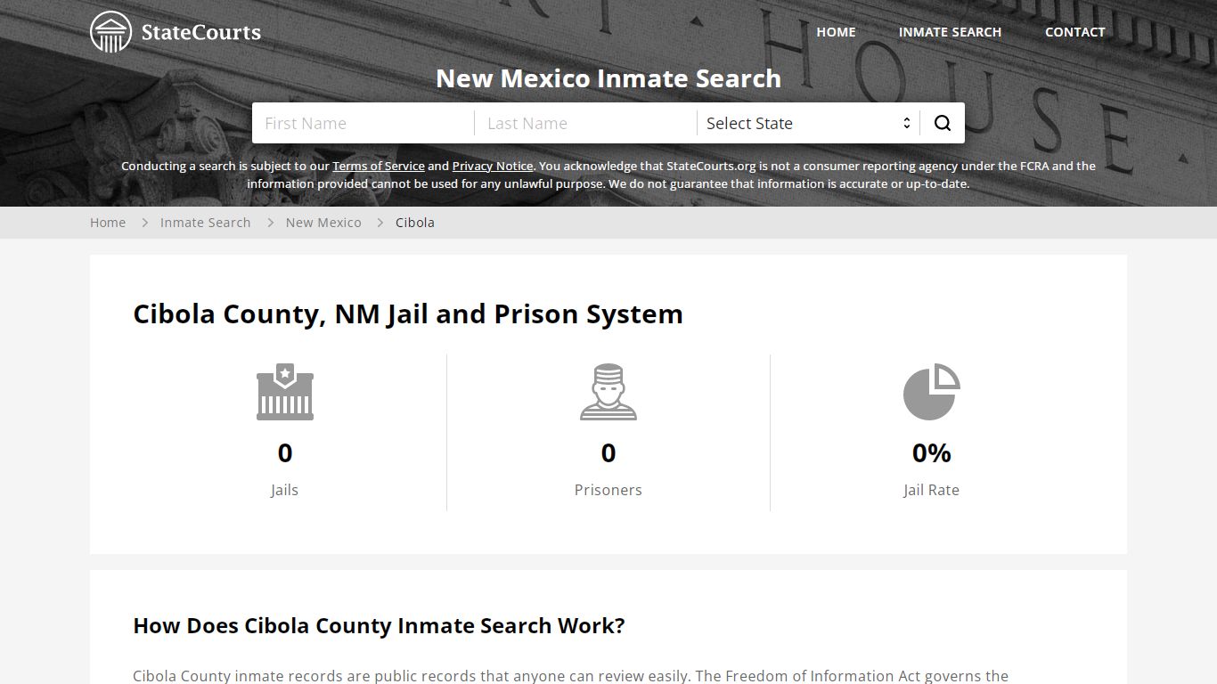 Cibola County, NM Inmate Search - StateCourts