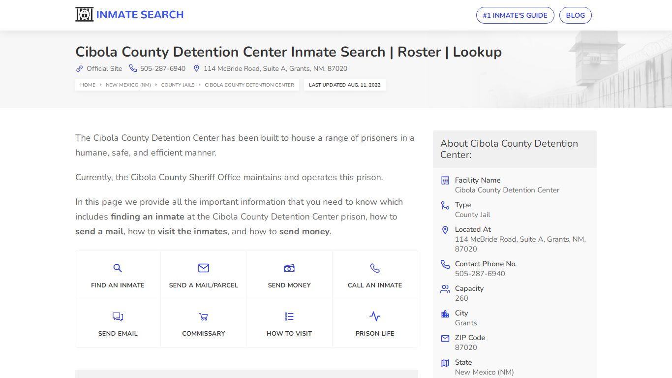 Cibola County Detention Center Inmate Search | Roster | Lookup